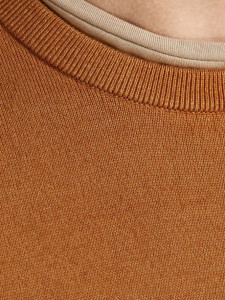 Пуловер JJEBASIC KNIT CREW NECK NOOS 12137190-Umber Jack&Jones S Коричневий 12137190-UMBER-DETAIL:TWI