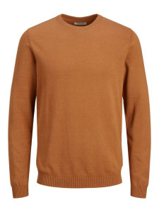 Пуловер JJEBASIC KNIT CREW NECK NOOS 12137190-Umber Jack&Jones S Коричневий 12137190-UMBER-DETAIL:TWI