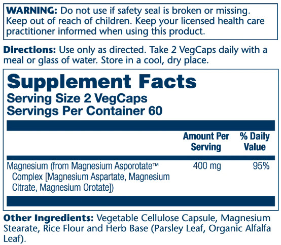 Капсули Magnesium Asporotate 400mg - 120 vcaps 2022-10-1025