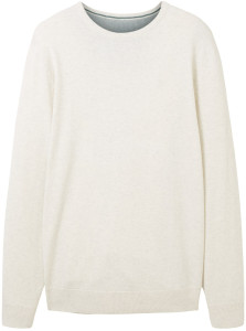 Кофта basic crew neck sweater 1027661-32715 Tom Tailor XL Білий 1027661-32715