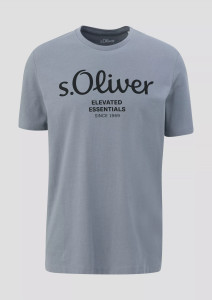 Футболка T-shirt à logo imprimé 2139909.95D1 s.Oliver L Сірий 2139909.95D1