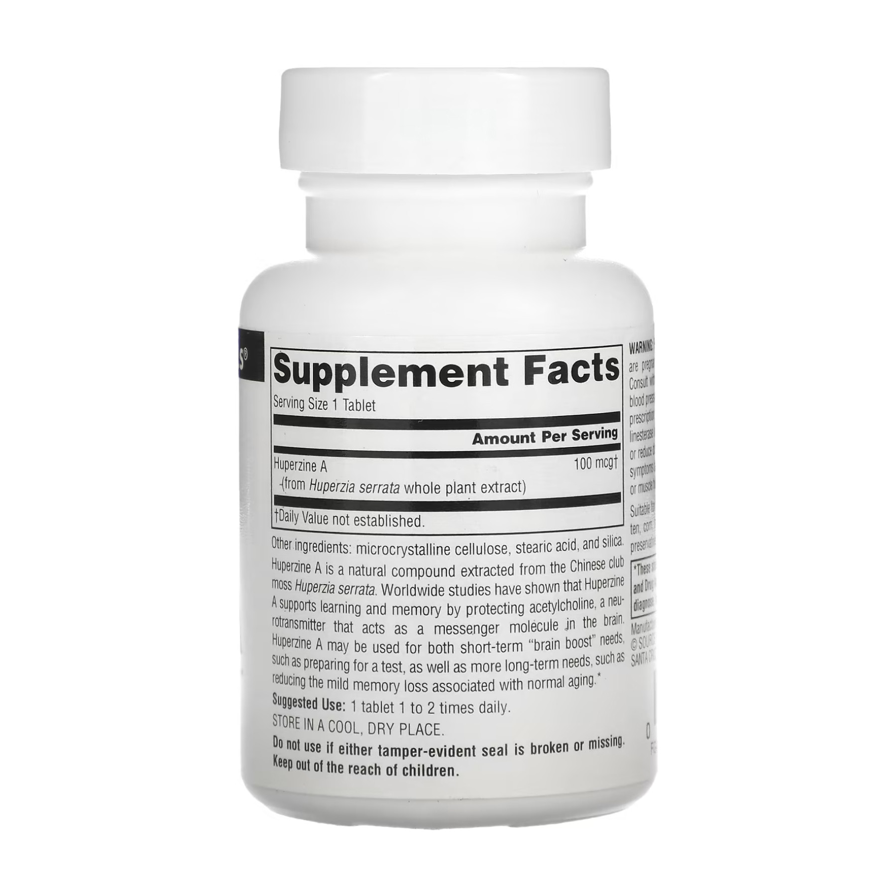 Таблетки Source Naturals Huperzine A 100mcg - 120 tabs 2023-10-3582