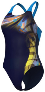 Купальник закритий для жінок Arena DREAMHLINE SWIMSUIT V BACK темно-синій Жін 36 008328-760