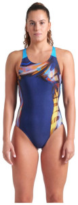 Купальник закритий для жінок Arena DREAMHLINE SWIMSUIT V BACK темно-синій Жін 36 008328-760