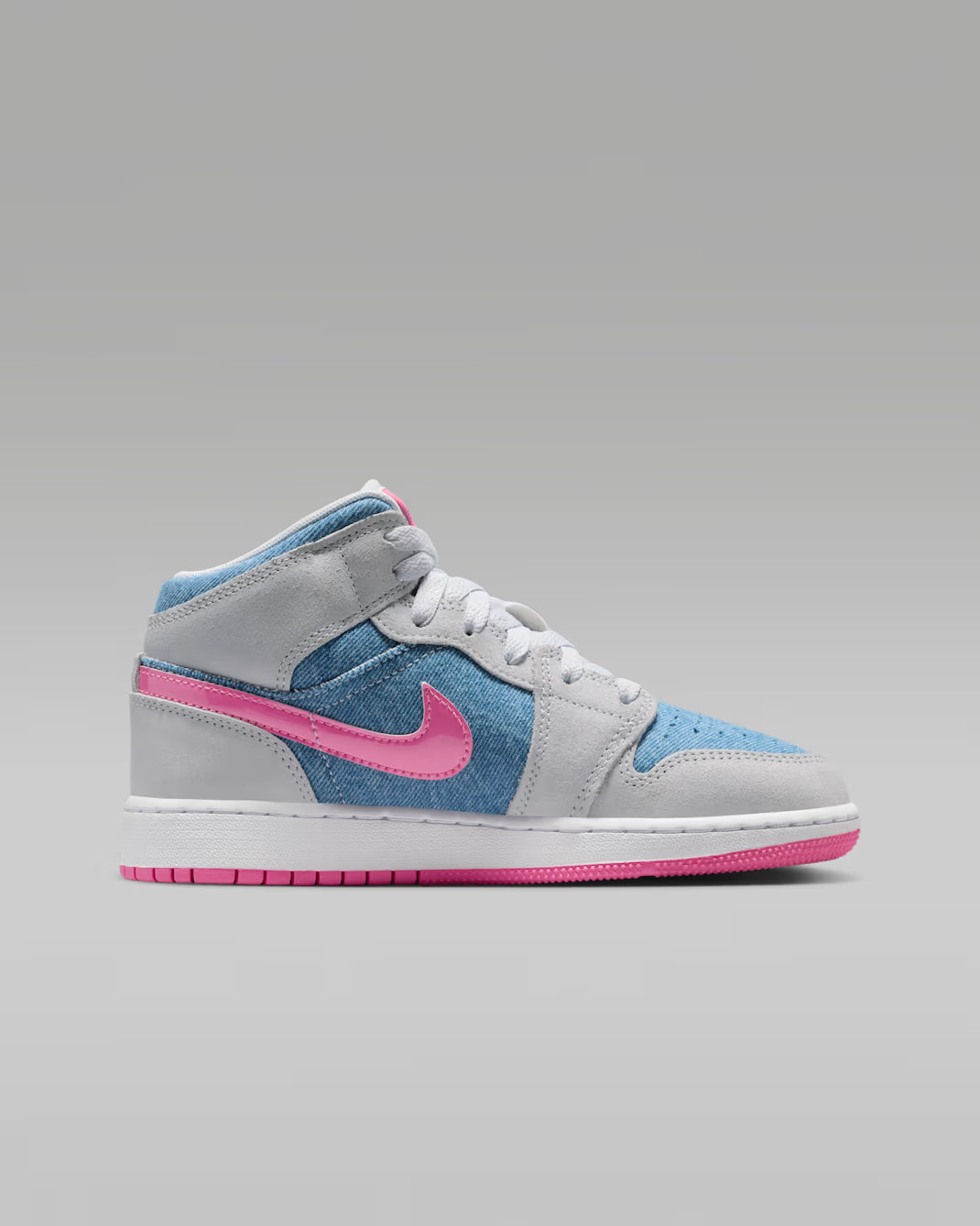 Кросівки дитячі Air Jordan 1 Mid Se (Gs) Grey/Blue HQ1999-400