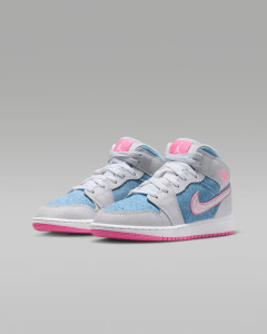 Кросівки дитячі Air Jordan 1 Mid Se (Gs) Grey/Blue HQ1999-400