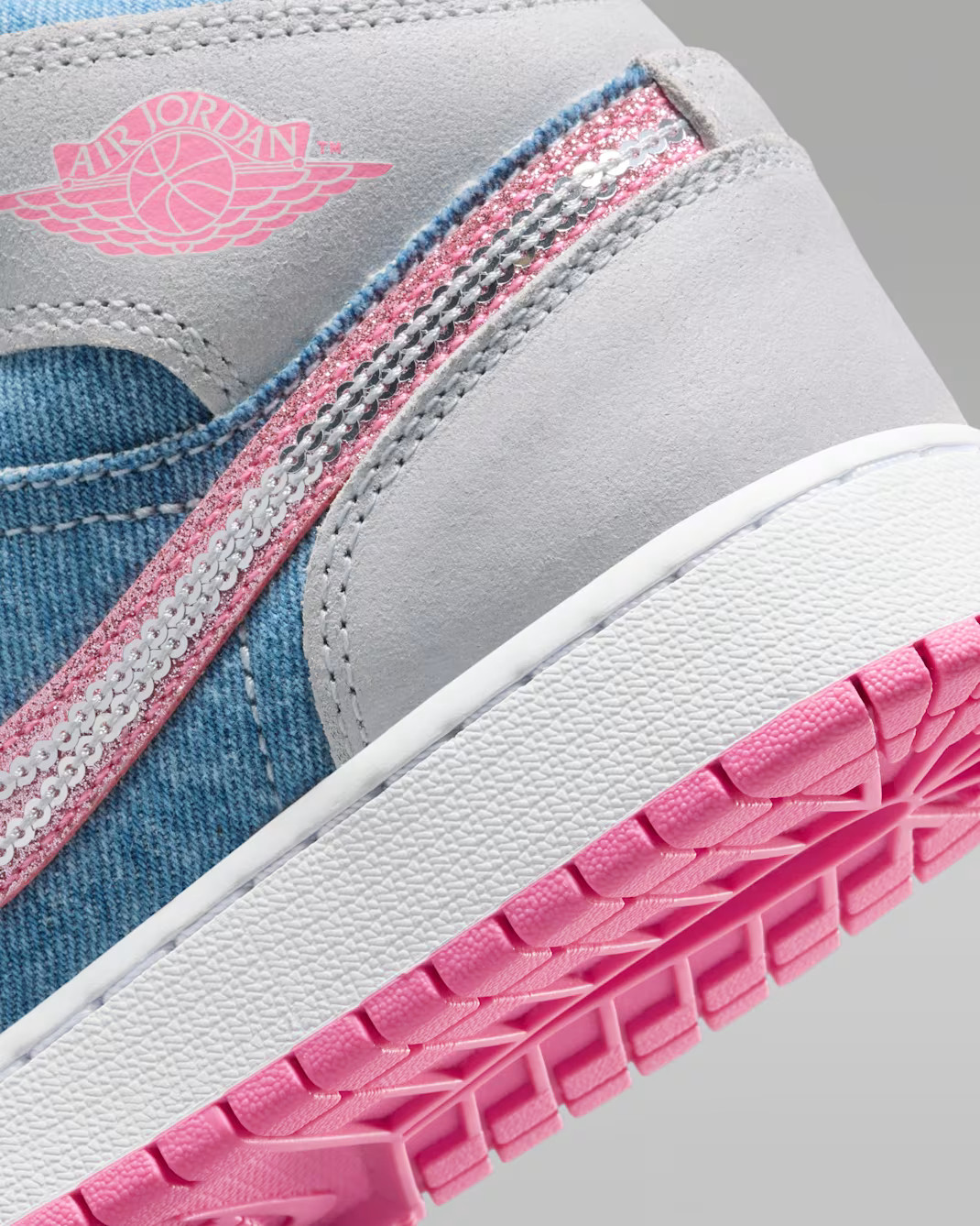 Кросівки дитячі Air Jordan 1 Mid Se (Gs) Grey/Blue HQ1999-400