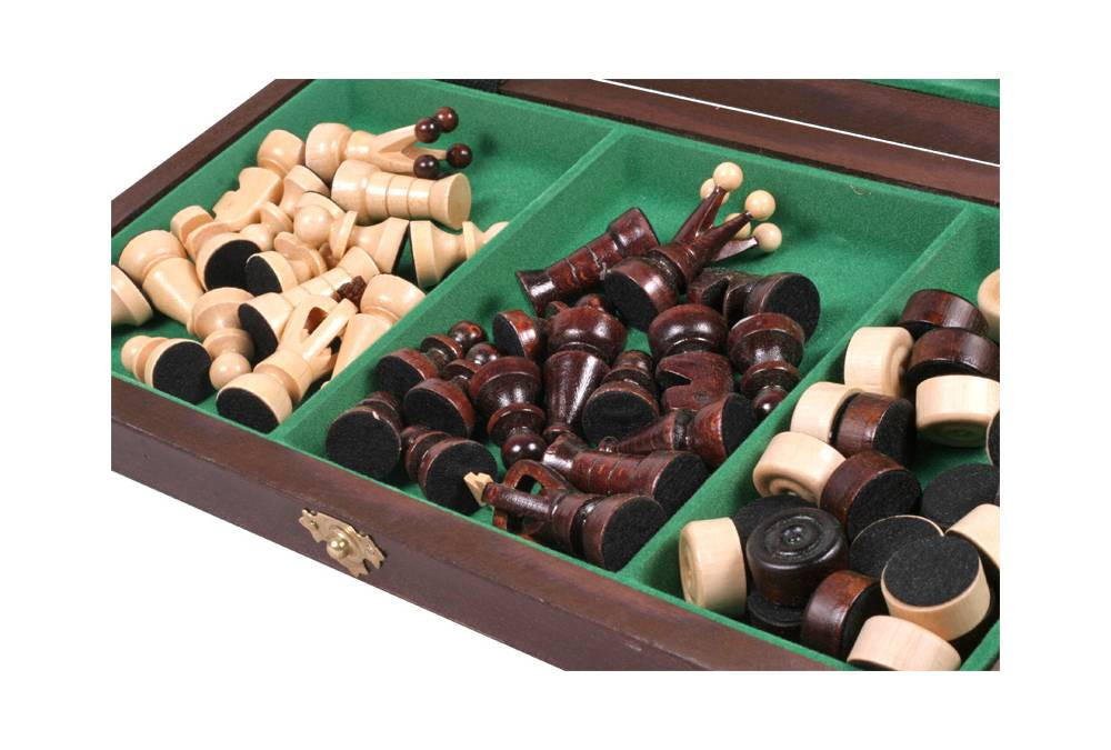 Шахи MADON Набір: шахи, шашки коричневий, бежевий Уні 35х35см MD165A