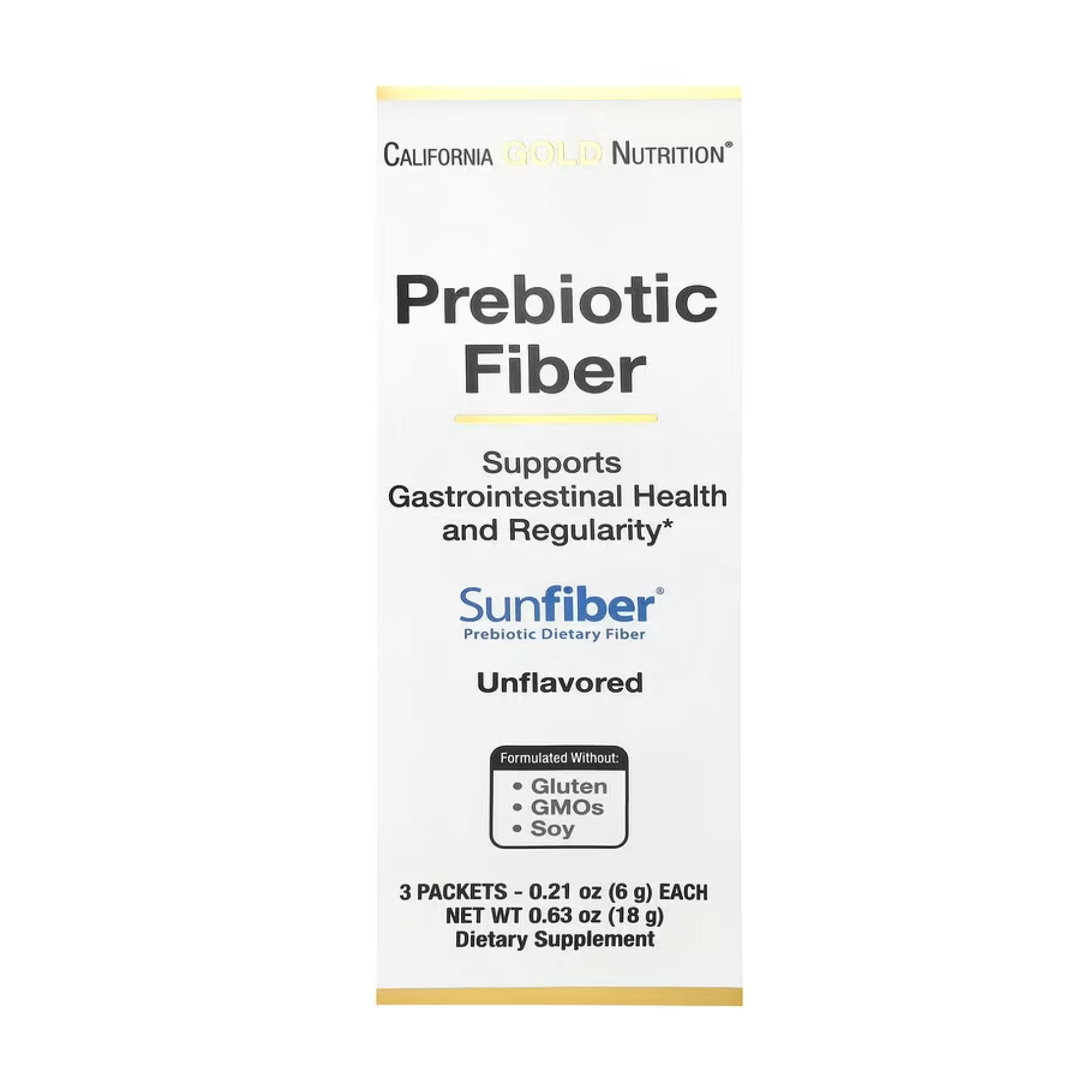 Порошок California Gold Nutrition Prebiotic Fiber - 3 packets Unflavored (До 10.25) 2023-10-5094