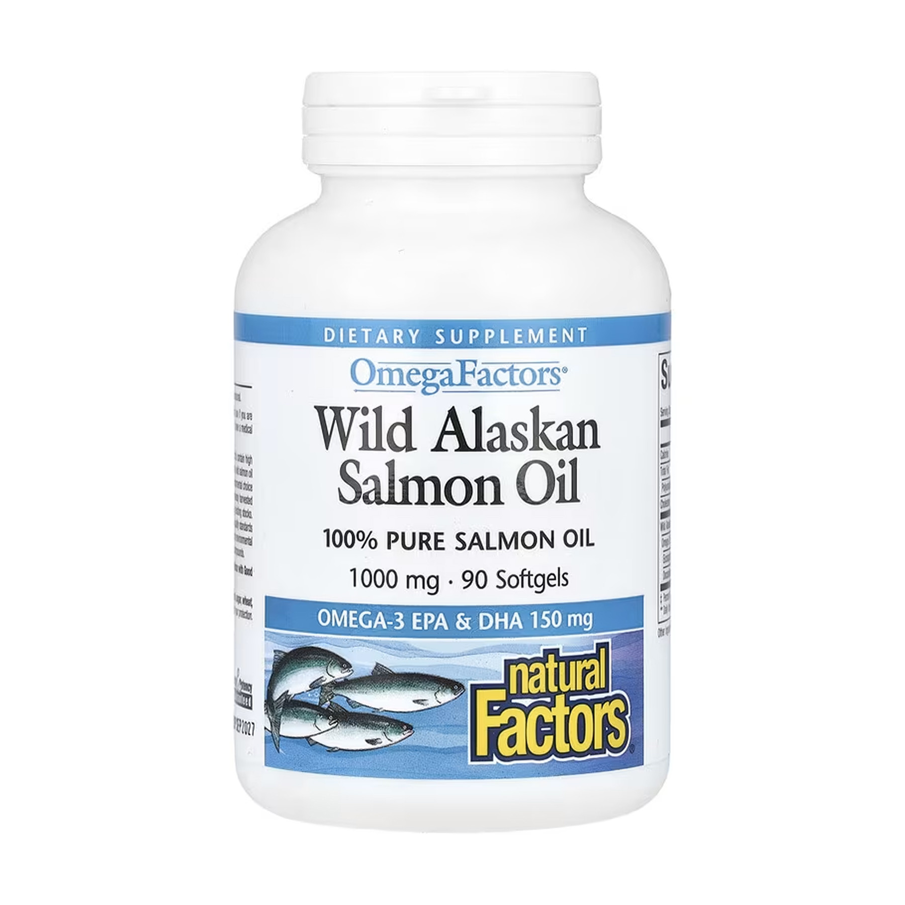 Софт гелеві капсули Natural Factors Wild Alaskan Salmon Oil 1000mg - 90 softgels 2023-10-5745