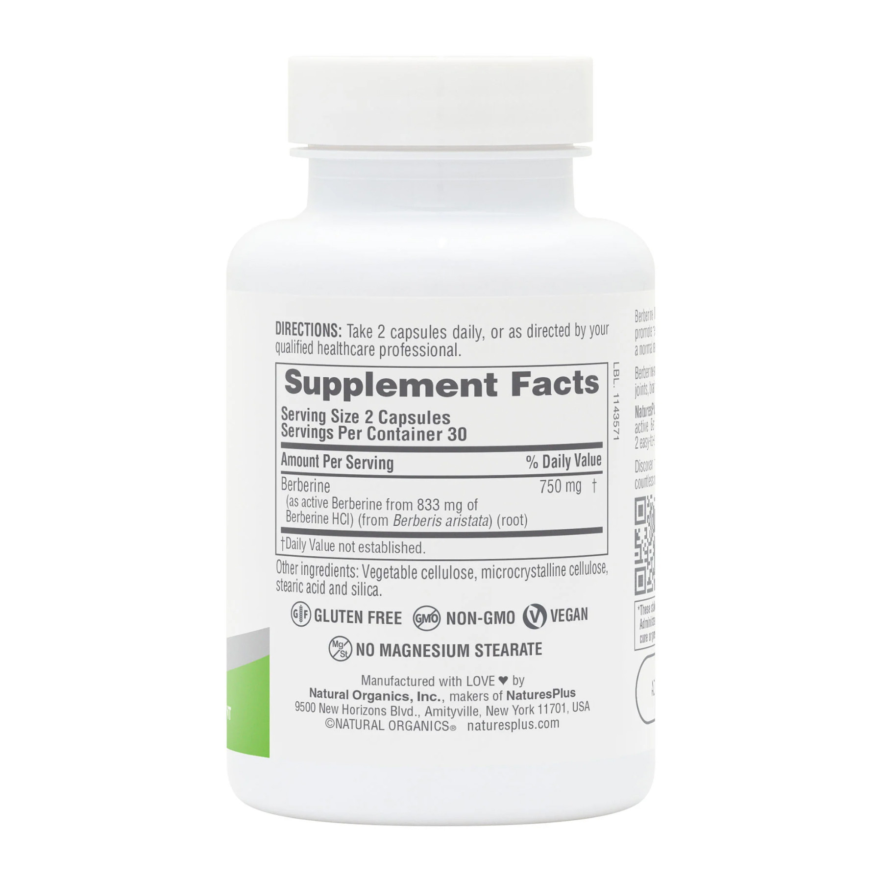 Капсули Nature's Plus Berberine 750 mg - 60 caps 2023-10-3452