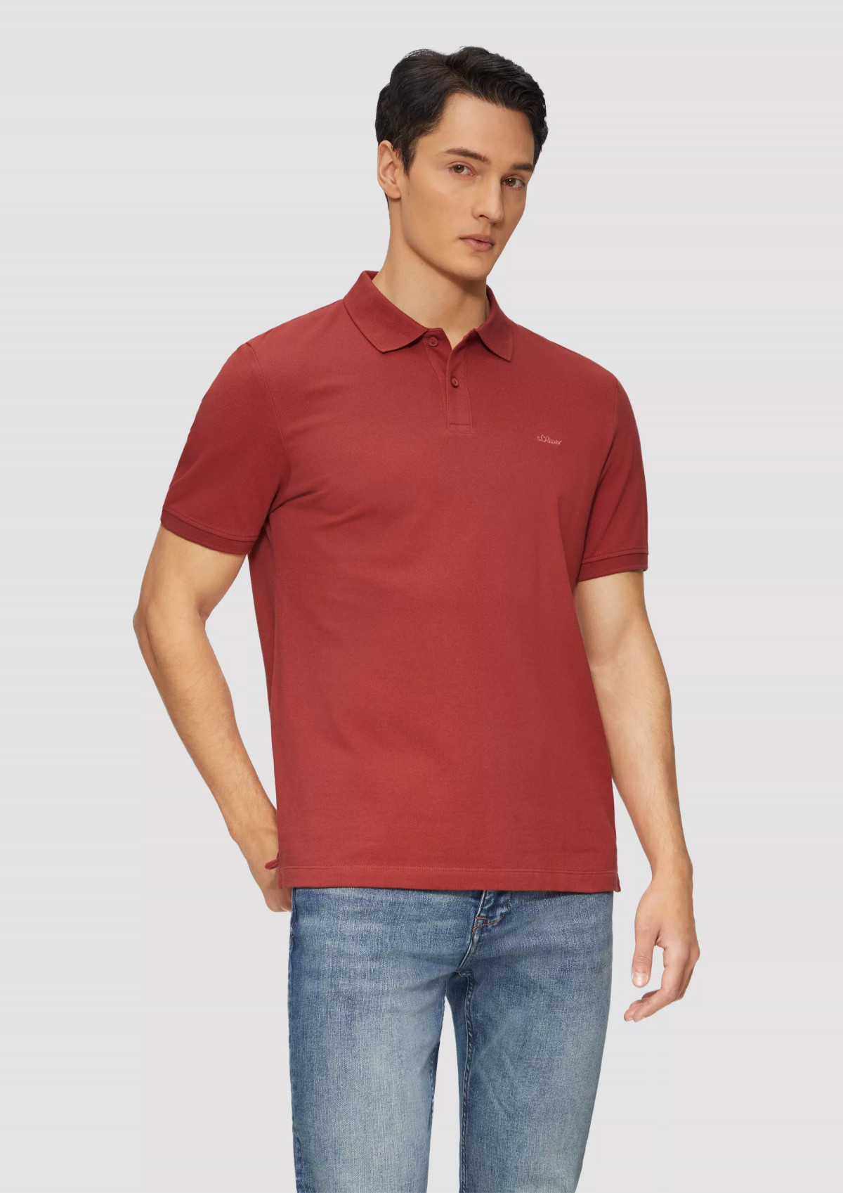 Поло cotton piqué polo shirt 2138262.3556 s.Oliver L Червоний 2138262.3556