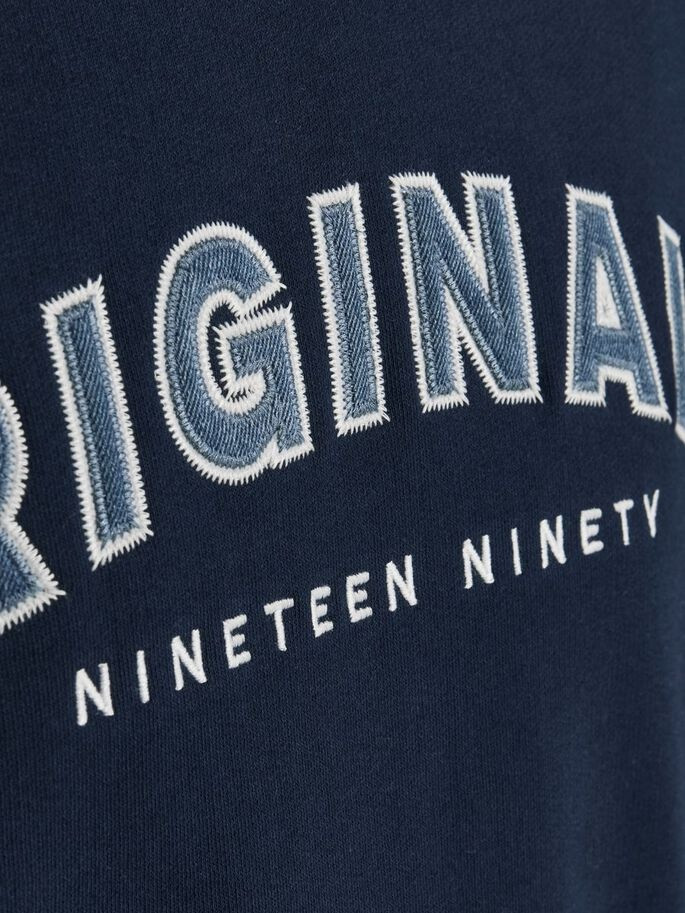 Світшот JORREWORKED SWEAT CREW NECK LTN 12207365-Navy Blazer-Fit:AUTHENTIC CROP Jack&Jones M Темно-с 12207365-NAVY BLAZER-FIT: