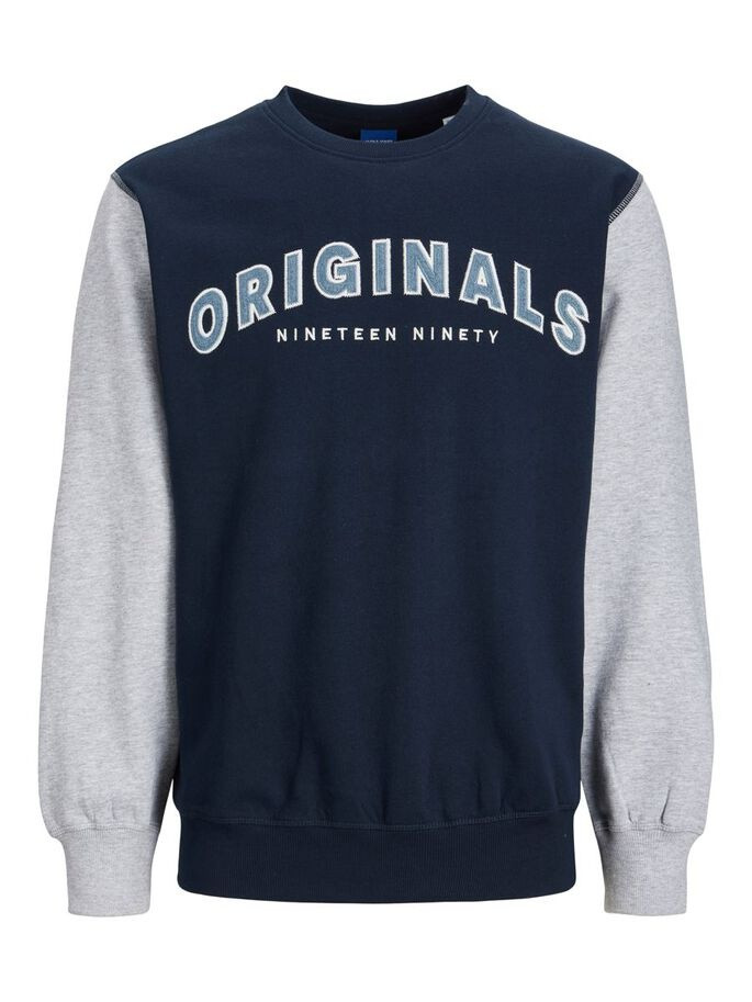 Світшот JORREWORKED SWEAT CREW NECK LTN 12207365-Navy Blazer-Fit:AUTHENTIC CROP Jack&Jones M Темно-с 12207365-NAVY BLAZER-FIT: