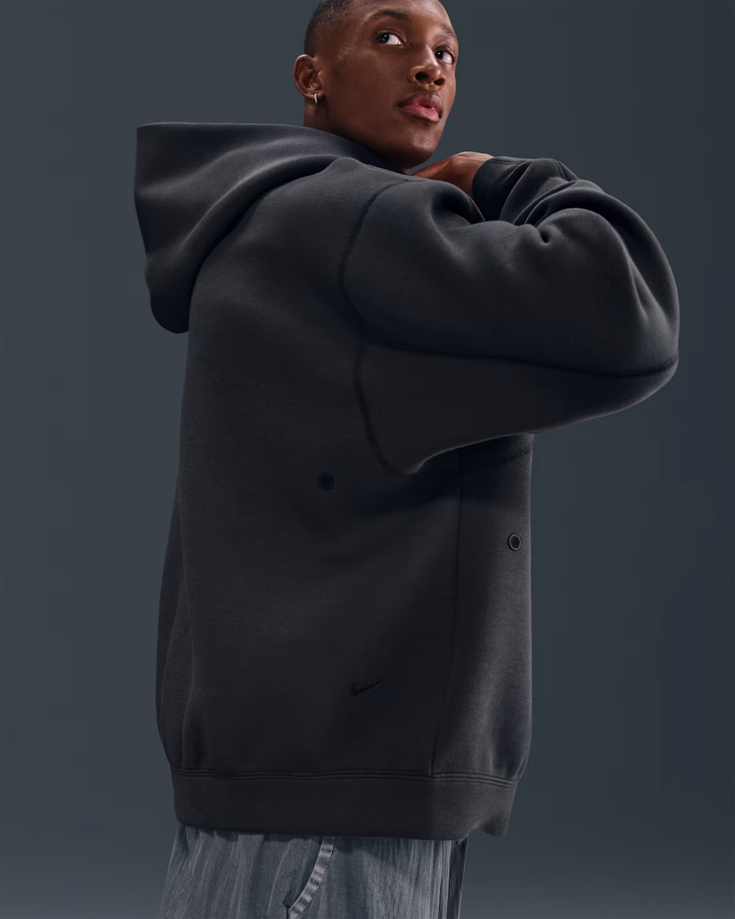 Худі чоловіче Nike Tech MenS Fleece Oversized Hoodie Black HV6535-060