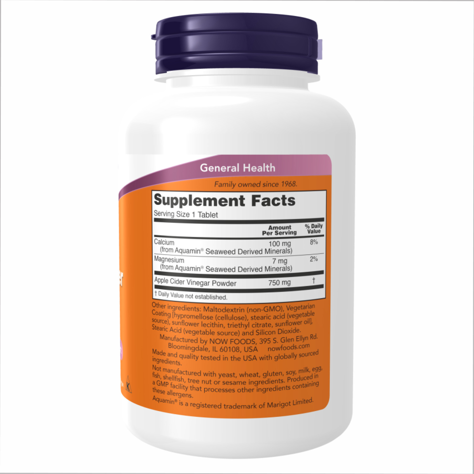 Порошок Apple Cider Vinegar 750 mg - 180 tabs 2022-10-0646