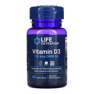 Софт гелеві капсули Vitamin D3 125 mcg (5000 IU) - 60 softgels 2022-10-1906
