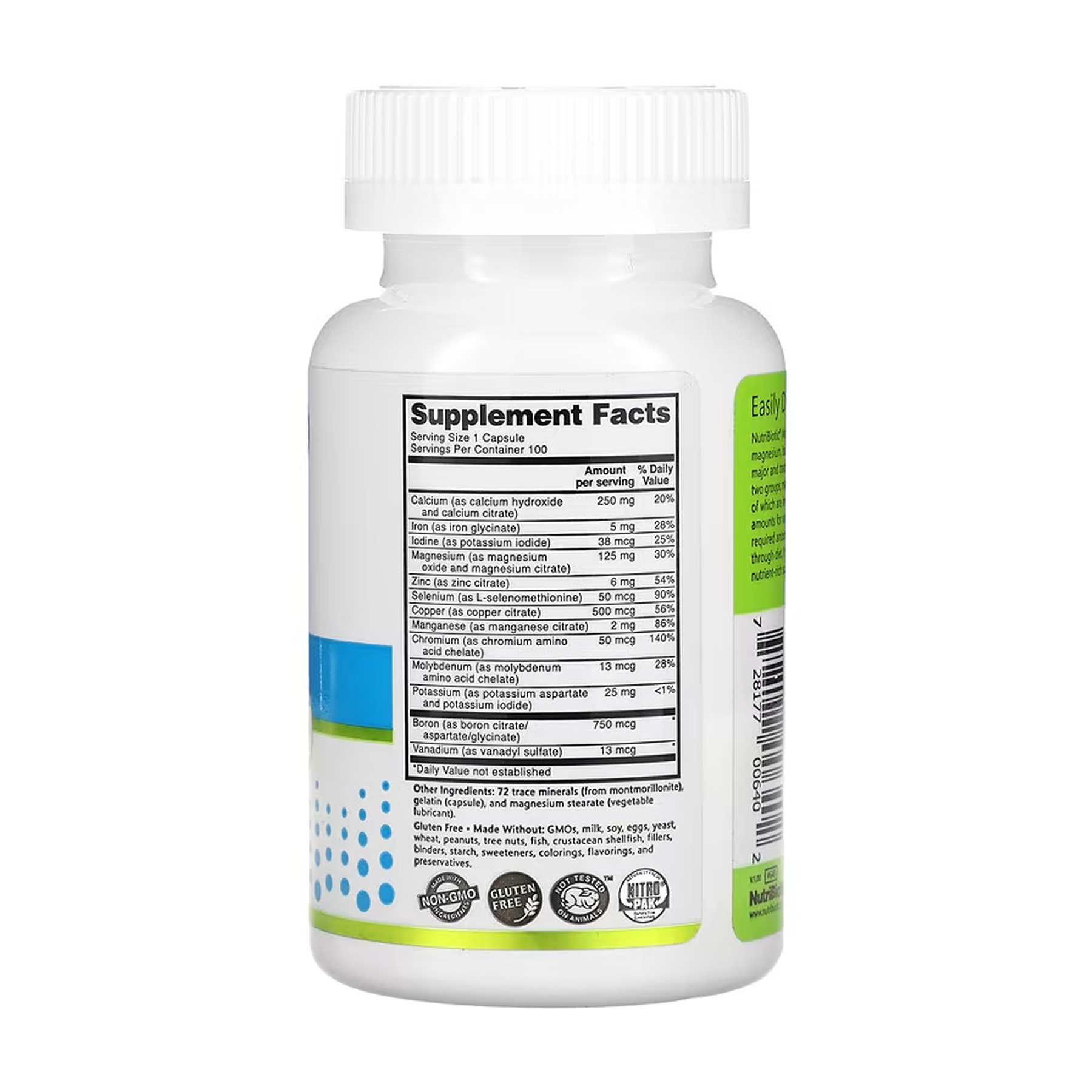 Капсули Nutribiotic Multi Mineral - 100 caps 2023-10-5482