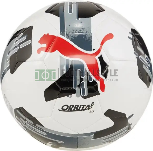 М'яч футбольний Puma Orbita 6 MS білий, чорний, червоний Уні 4 084335-02