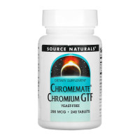Таблетки Source Naturals ChromeMate® Chromium GTF 200 mcg, Yeast Free - 240 tabs 2023-10-5275