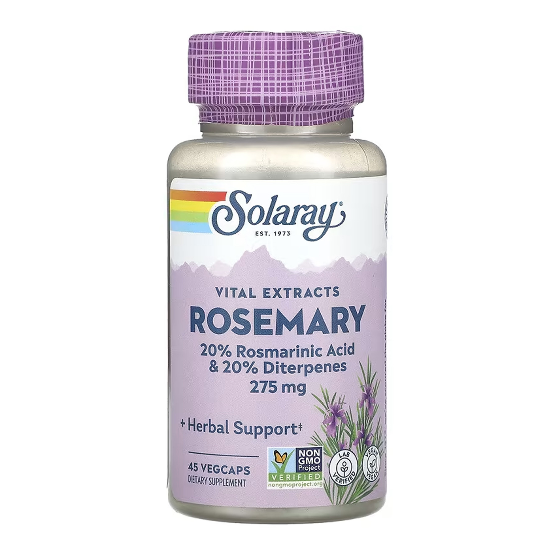 Капсули Solaray Rosemary 275mg - 45 vcaps 2023-10-6779