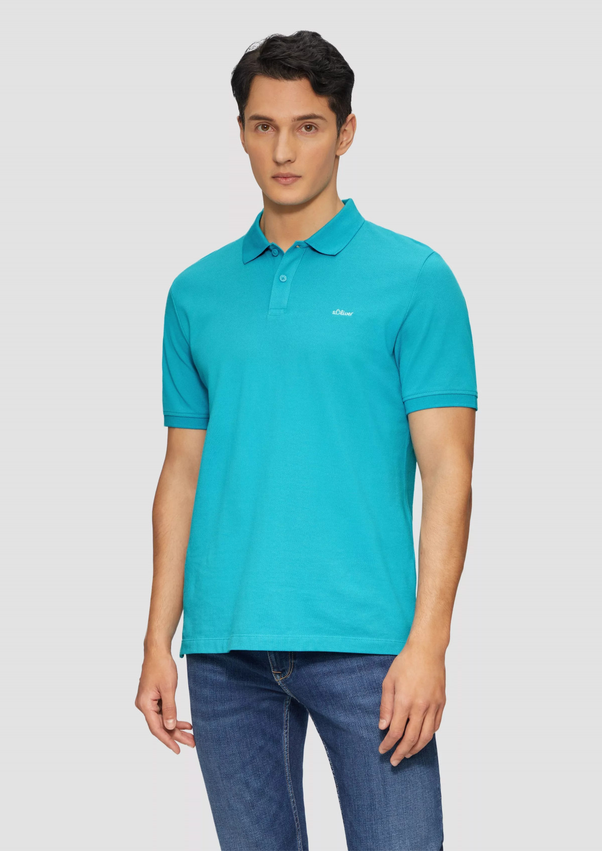 Поло cotton piqué polo shirt 2138262.6259 s.Oliver L Блакитний 2138262.6259