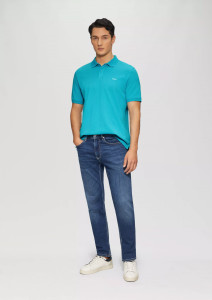 Поло cotton piqué polo shirt 2138262.6259 s.Oliver L Блакитний 2138262.6259