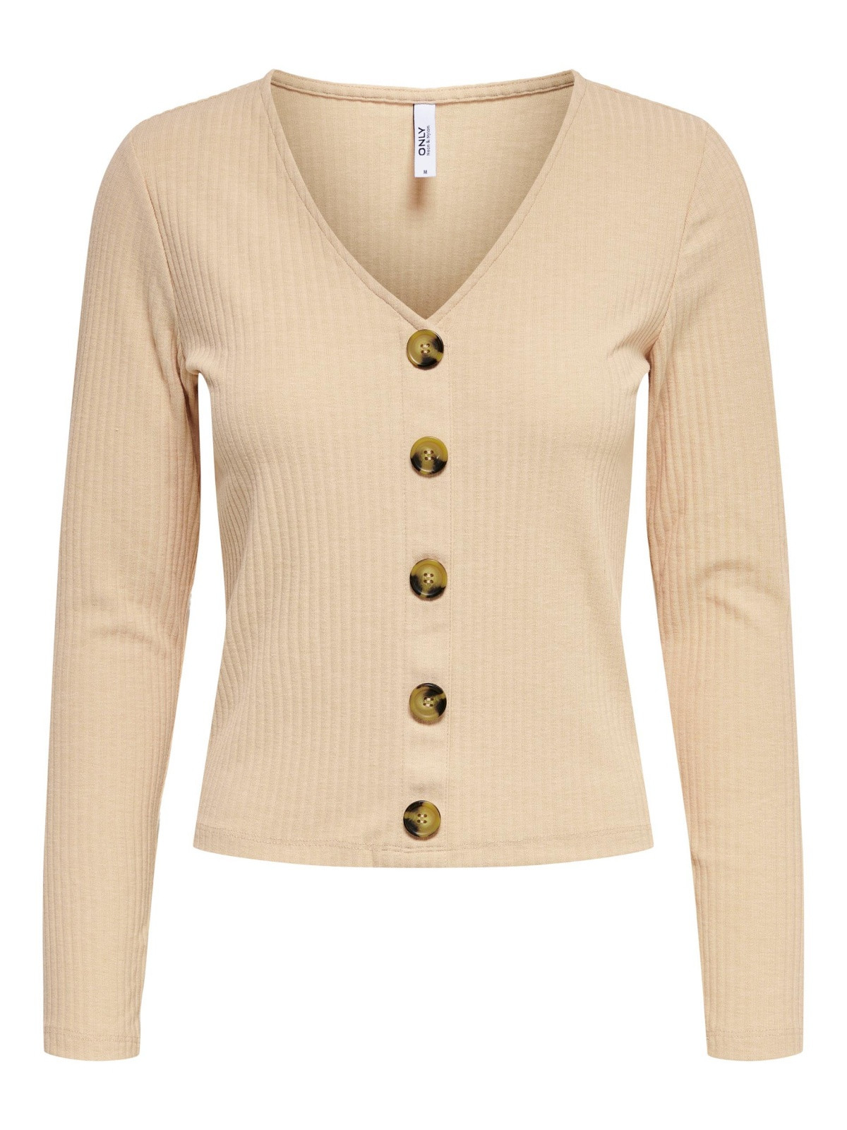 Блуза ONLNELLA L/S BUTTON TOP CS NN 15261547-Toasted Almond ONLY L Бежевий 15261547-Toasted Almond