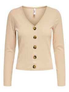 Блуза ONLNELLA L/S BUTTON TOP CS NN 15261547-Toasted Almond ONLY L Бежевий 15261547-TOASTED ALMOND