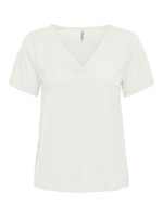 Футболка ONLAVA S/S V-NECK MIX WOVEN TOP JRS 15224916 Cloud Dancer ONLY S Білий 15224916CLOUDDANCER