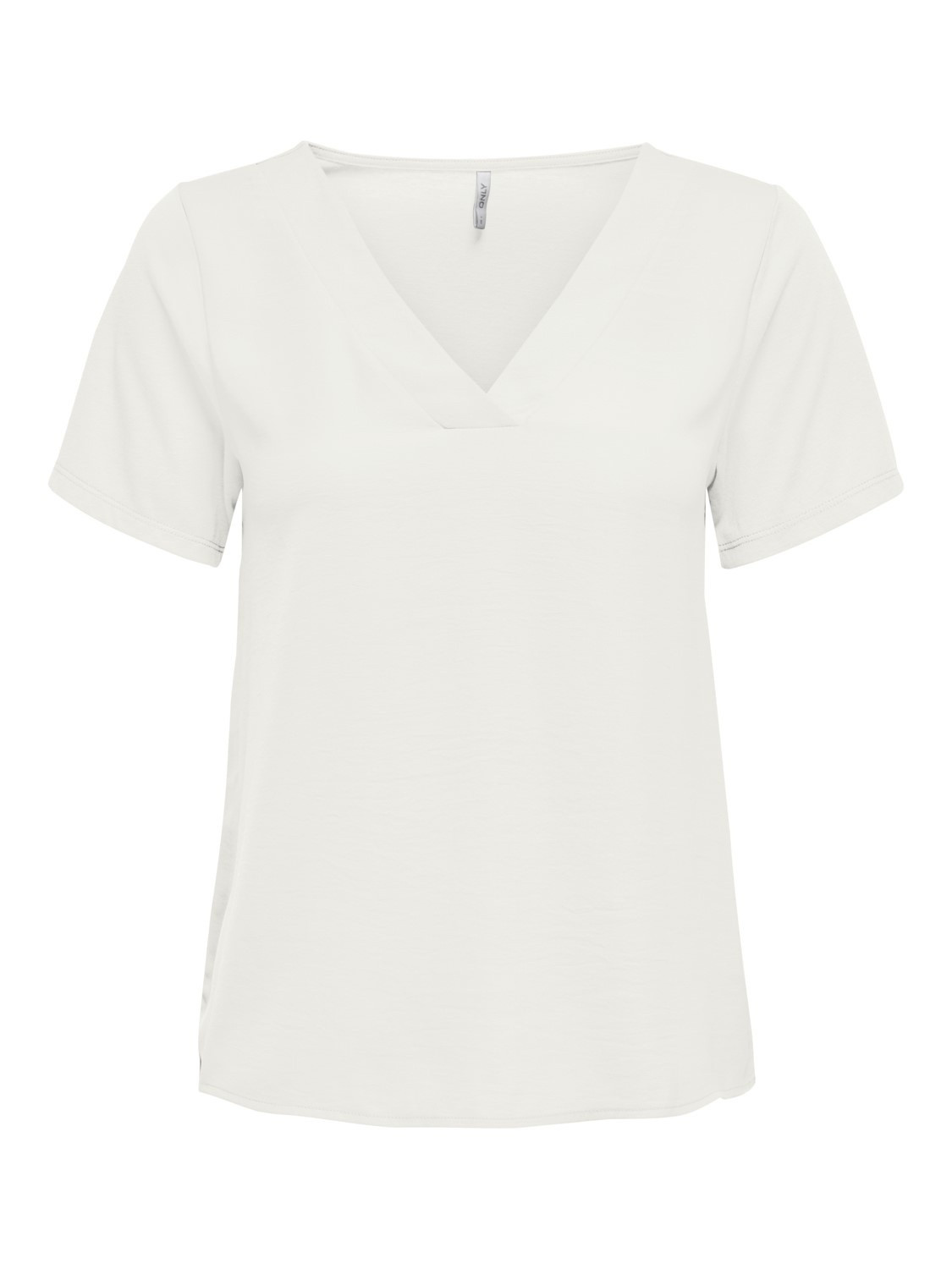 Футболка ONLAVA S/S V-NECK MIX WOVEN TOP JRS 15224916 Cloud Dancer ONLY S Білий 15224916CloudDancer