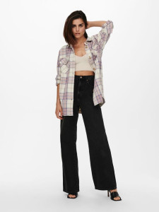 Куртка ONLVALENTINA L/S CHECK SHACKET OTW 15239157 Cloud Dancer-CHECK ONLY L Білий 15239157CLOUDDANCER-CHECK