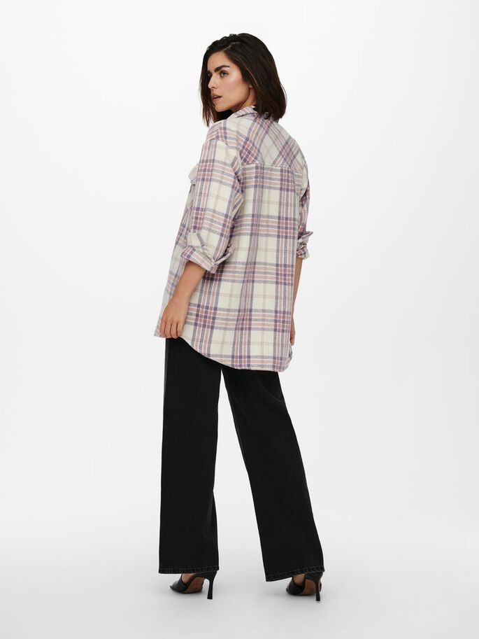Куртка ONLVALENTINA L/S CHECK SHACKET OTW 15239157 Cloud Dancer-CHECK ONLY L Білий 15239157CloudDancer-CHECK
