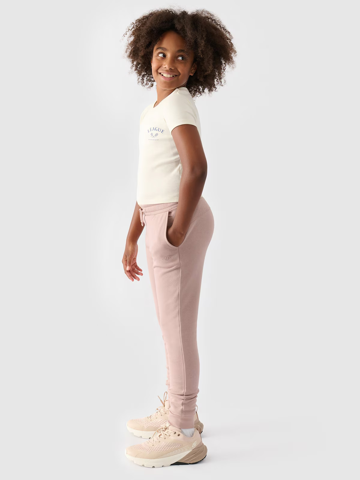 Штани дитячі TROUSERS CAS F0828 4FJWMM00TTROF0828-83S 4F 128 Розовий 4FJWMM00TTROF0828-83S