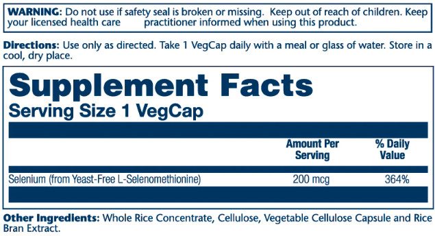 Капсули Selenium Yeast Free 200mcg - 90 vcaps 2022-10-1031