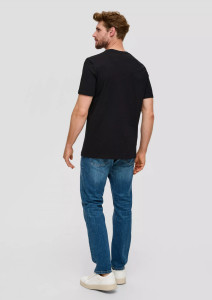 Футболка T-shirt à logo imprimé 2139909.99D1 s.Oliver L Чорний 2139909.99D1