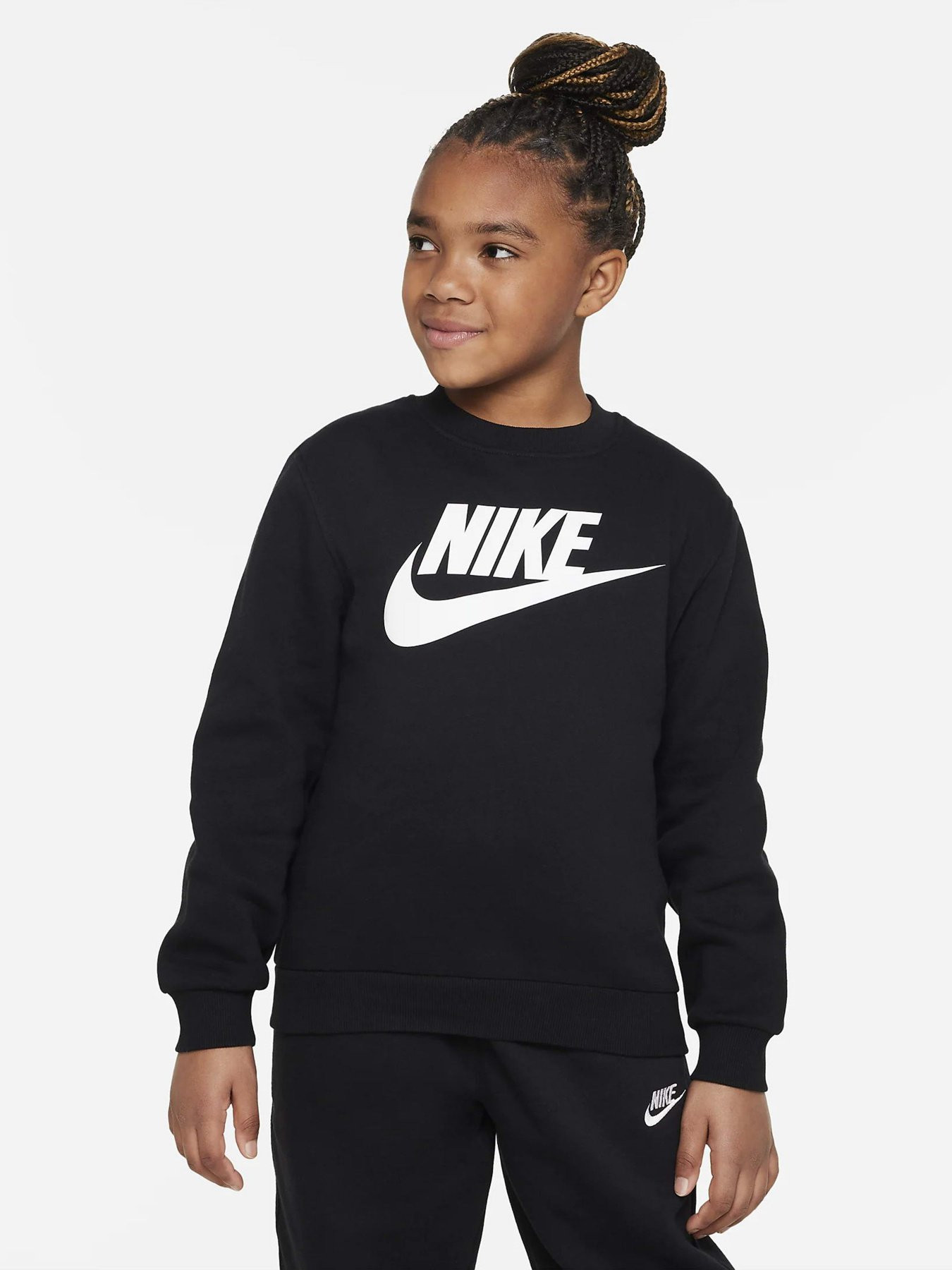Толстовка Nike K NSW CLUB FLC CREW LS HBR FD2992-010