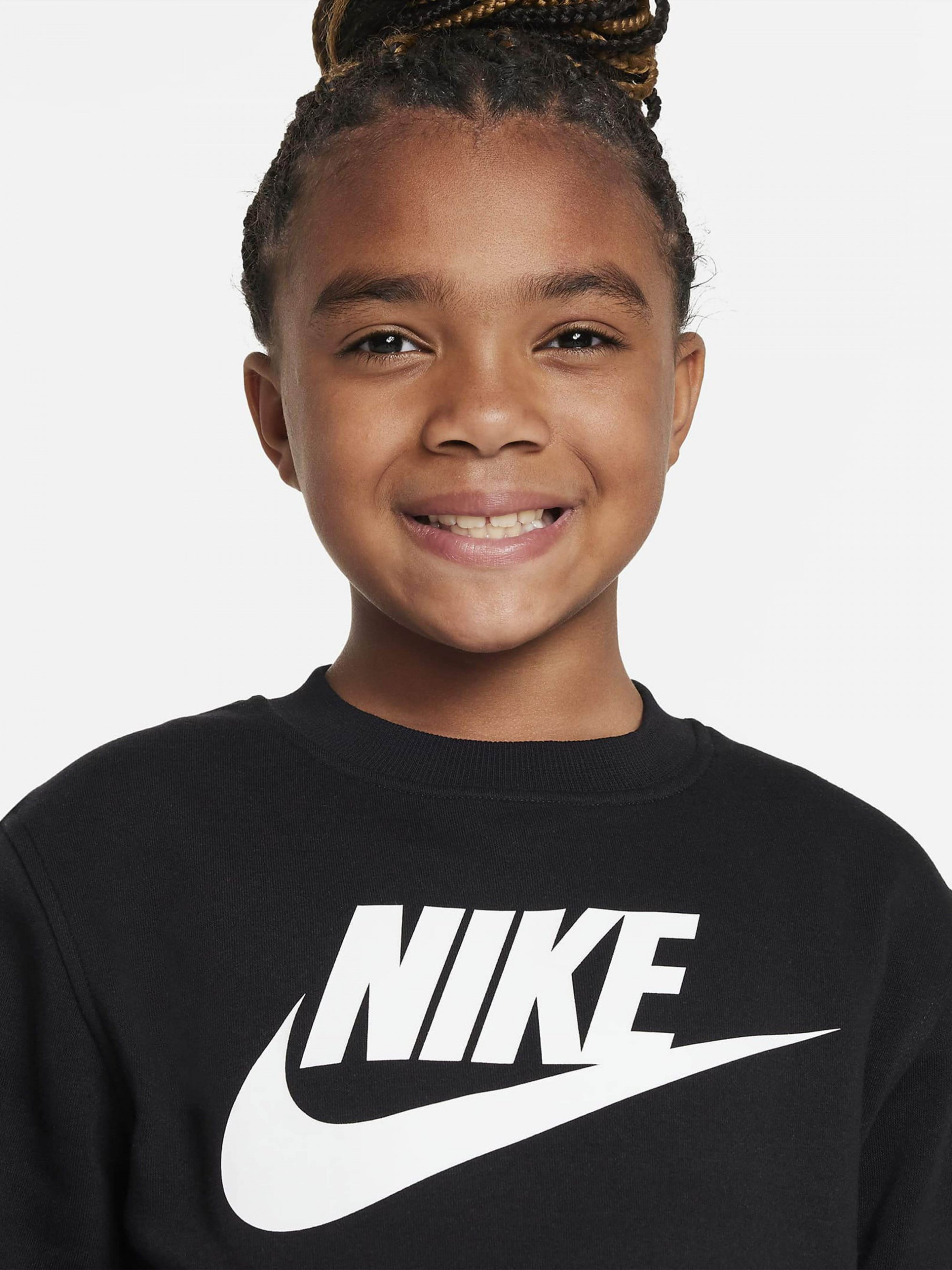 Толстовка Nike K NSW CLUB FLC CREW LS HBR FD2992-010