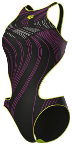 Купальник закритий для жінок Arena ONE STREAM SWIMSUIT чорний, рожевий Жін 34 008953-560