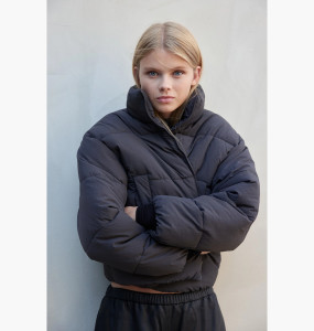 Пуховик жіночий H&M Short Puffer Jacket Grey 1228408007 XS 1228408007