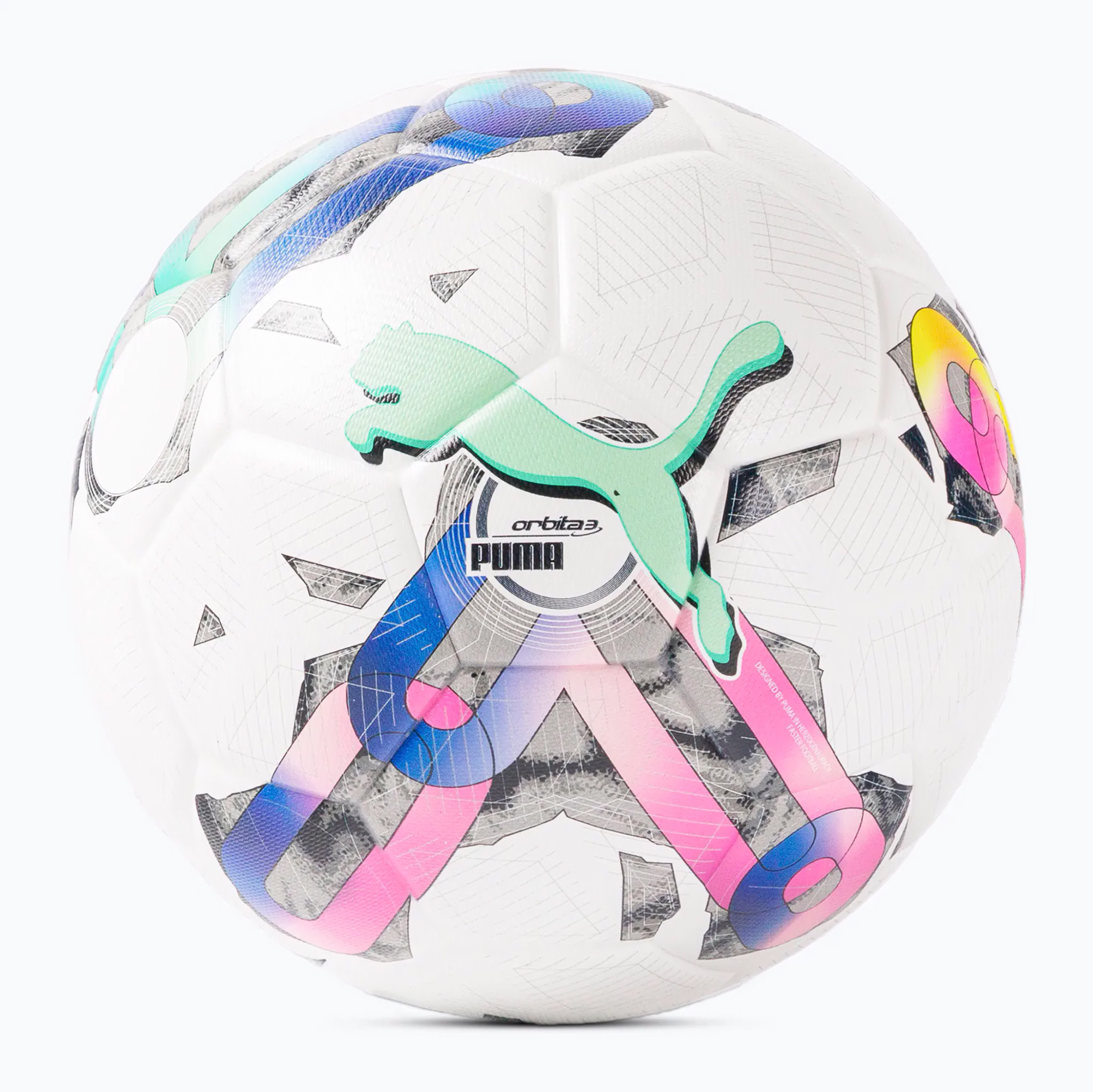 М'яч футбольний Puma Orbita 3 TB (FIFA Quality) білий, жовтий, рожевий, зелений Уні 4 083777-01