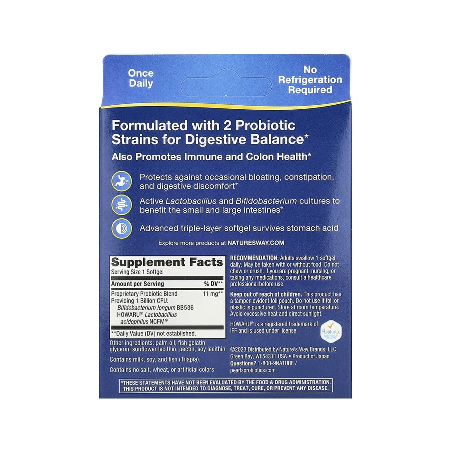 Софт гелеві капсули Nature's Way Acidophilus Probiotic - 30 softgels 2023-10-6431