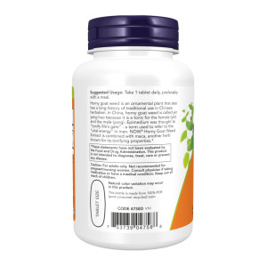 Таблетки Now Foods Horny Goat Weed Extract 750 mg - 90 tabs 2023-10-2503