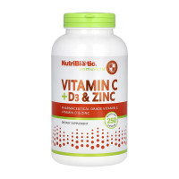 Капсули Nutribiotic Vitamin C + D3 & Zinc - 250 caps 2023-10-5477