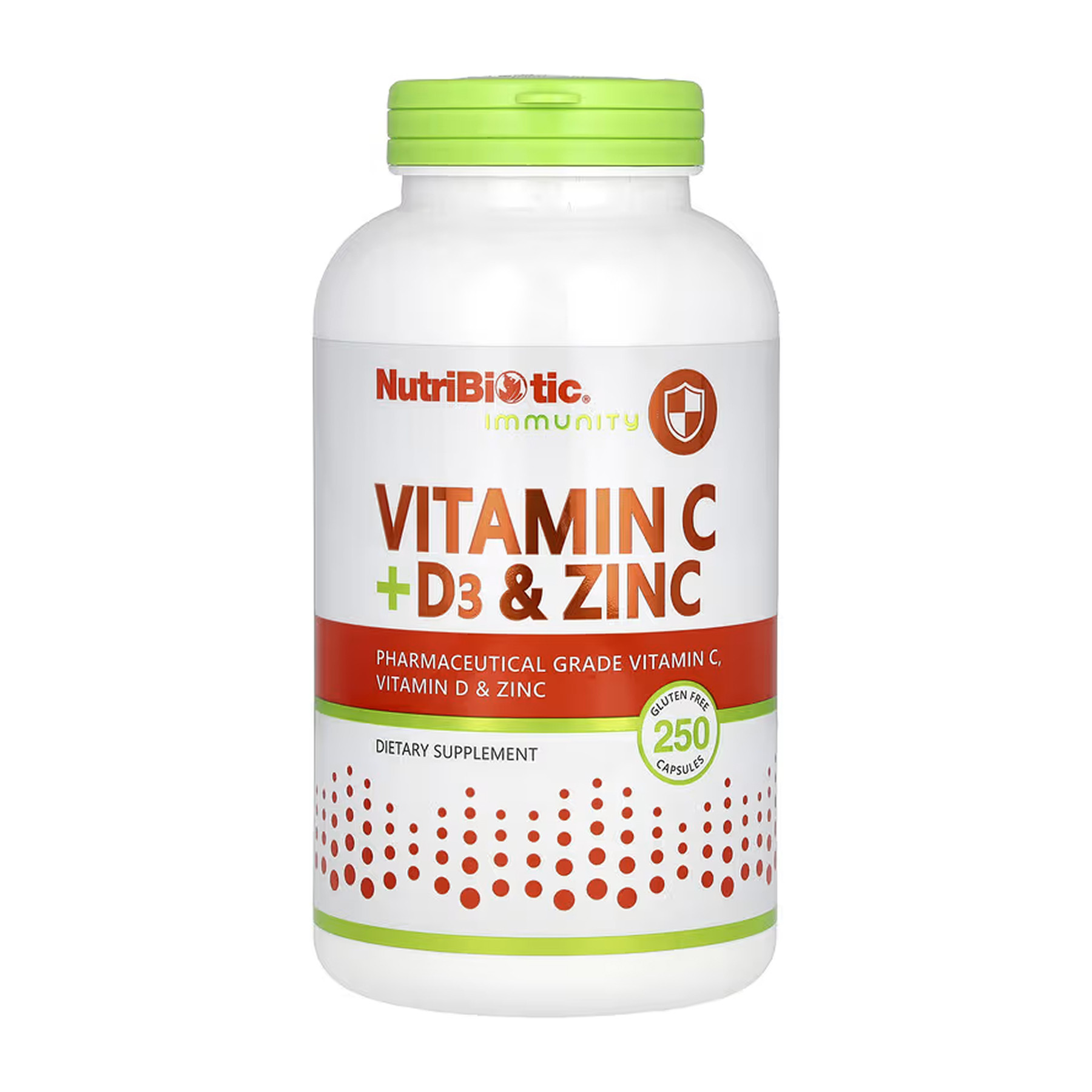 Капсули Nutribiotic Vitamin C + D3 & Zinc - 250 caps 2023-10-5477