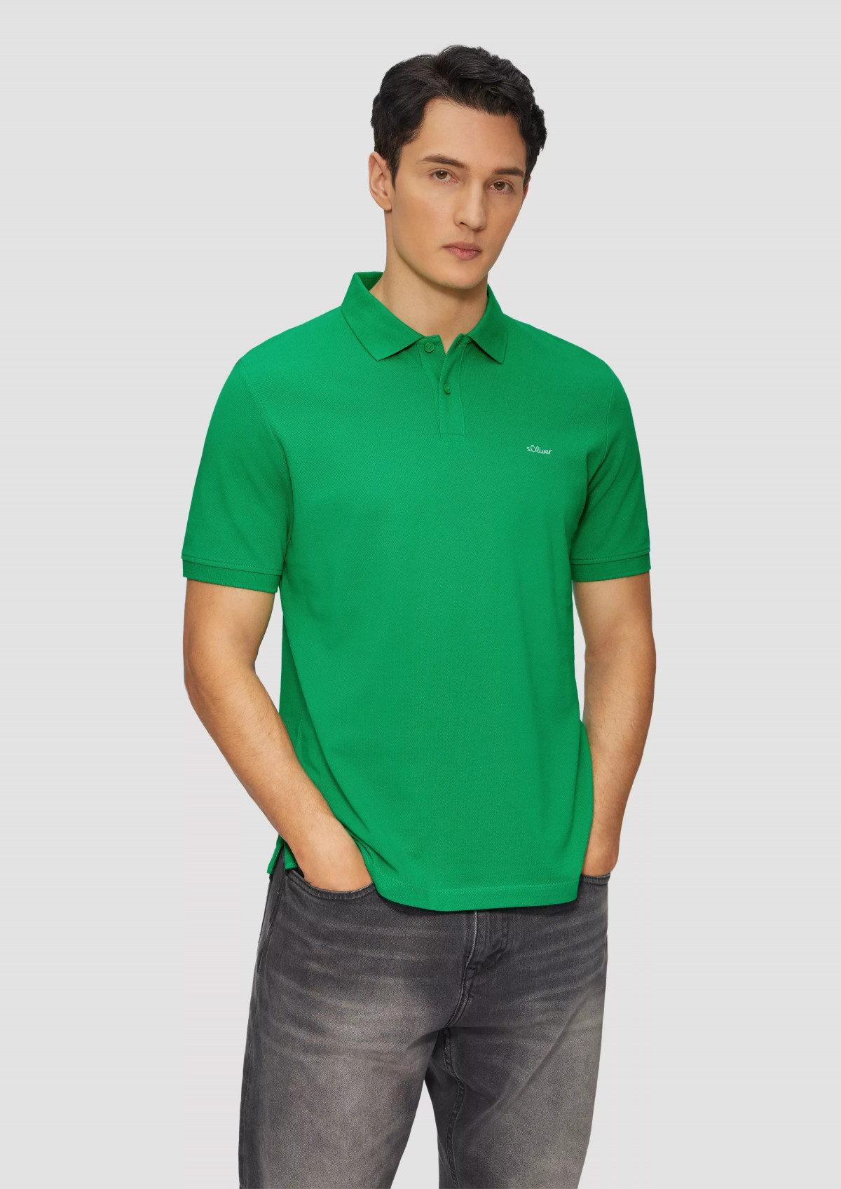 Поло cotton piqué polo shirt 2138262.7595 s.Oliver L Зелений 2138262.7595