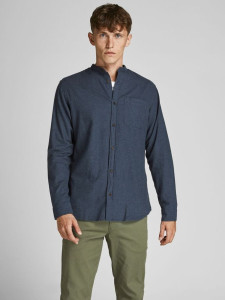 Сорочка JJEBAND HEATHER SHIRT L/S STS 12189769-Navy Blazer-Fit:SLIM FIT Jack&Jones L Темно-синій 12189769-NAVY BLAZER-FIT: