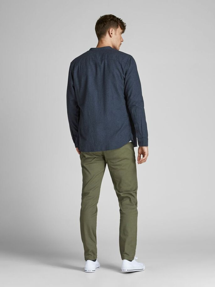 Сорочка JJEBAND HEATHER  SHIRT L/S STS 12189769-Navy Blazer-Fit:SLIM FIT Jack&Jones L Темно-синій 12189769-NAVY BLAZER-FIT:
