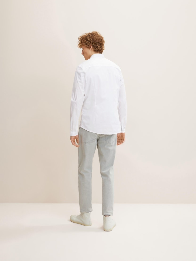 Сорочка fitted poplin stretch shirt 1032343-20000 Tom Tailor L Білий 1032343-20000
