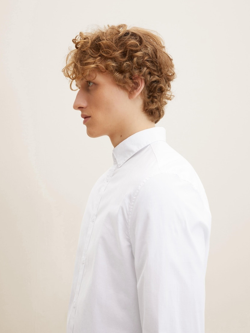 Сорочка fitted poplin stretch shirt 1032343-20000 Tom Tailor L Білий 1032343-20000